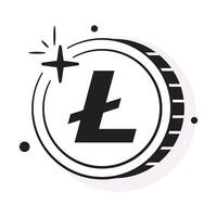 väl designad ikon av litecoin, kryptovaluta mynt vektor design