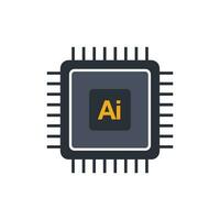 ai processor chip design ikon vektor