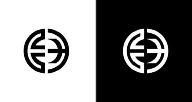 brev e logotyp svartvit design mall. abstrakt brev e länkad logotyp vektor