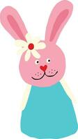 komisk rosa kanin. rolig karaktär klotter stil illustration vektor