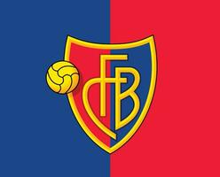 basel logotyp klubb symbol schweiz liga fotboll abstrakt design vektor illustration med blå och röd bakgrund