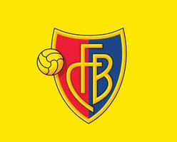 Basel Logo Verein Symbol Schweiz Liga Fußball abstrakt Design Vektor Illustration mit Gelb Hintergrund