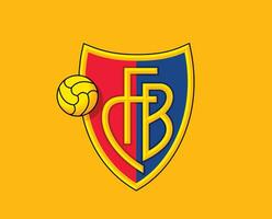 basel logotyp klubb symbol schweiz liga fotboll abstrakt design vektor illustration med orange bakgrund