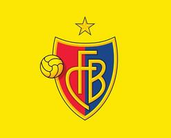 basel klubb symbol logotyp schweiz liga fotboll abstrakt design vektor illustration med gul bakgrund