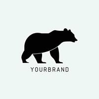 Bär Körper Logo Symbol im schwarz Silhouette minimalistisch Konzept Design Vektor Geschäft branding
