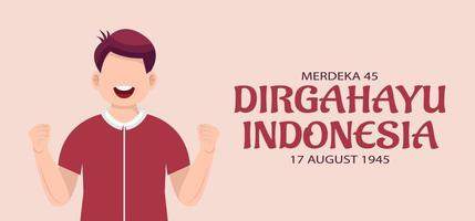 17 augusti Indonesiens självständighetsmall. vektor