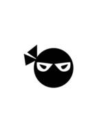 schwarz Ninja Kopf Bild Symbol Vektor Illustration Logo Design