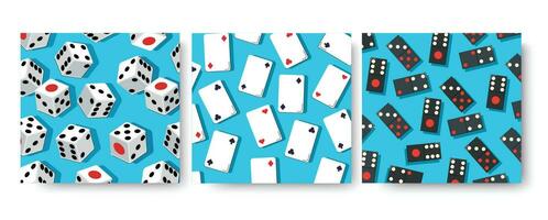 Kasino Hintergrund spielen Karten , Würfel , Domino. Vektor Illustration