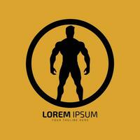 Fitnessstudio Logo stark Mann Symbol Fitness Silhouette Vektor isoliert Design im Kreis