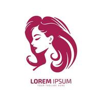 minimal und abstrakt Logo von Dame Vektor Mädchen Symbol Frau Silhouette weiblich isoliert Vorlage Design Rosa Frau