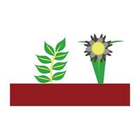 Blätter Pflanze Ökologie Symbol Vektor Illustration Design Grafik eben und einfach Stil. Blume und Blätter dekorativ Symbol Vektor. Blume im Topf Symbol.