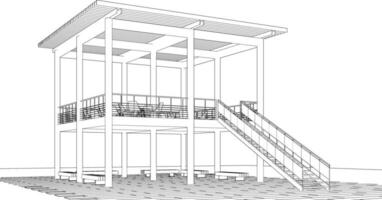 3d illustration av byggnad projekt vektor