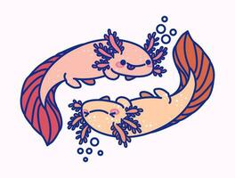 söt axolotl vektor illustration