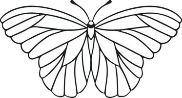 dünn linear Schmetterling einfarbig Illustration vektor