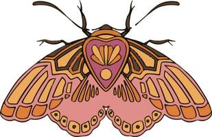 Symbol Solar- Original Orange und Rosa Motte Schmetterling, Illustration Vektor
