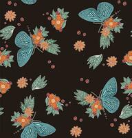 Muster sanft Schmetterlinge dunkel Hintergrund vektor
