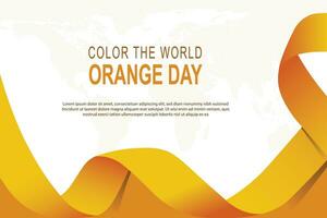 Farbe das Welt Orange Tag Hintergrund. vektor