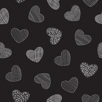 hjärtans dag mönster. vektor illustration. svart och vit smattra med hjärtan. grafisk hjärtan mönster.
