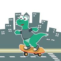 süß Karikatur Charakter Bär Skater. Vektor drucken mit süß Bär auf ein Skateboard. können Sein benutzt zum T-Shirt drucken, Kinder tragen Mode Design, Stoff Textil, Kindergarten Hintergrund und andere Dekoration.