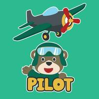 süß wenig Pilot Vektor Illustration mit Karikatur Stil. kreativ Vektor kindisch Hintergrund zum Stoff, Textil, Kindergarten Hintergrund, Poster, Karte, Broschüre. und andere Dekoration.