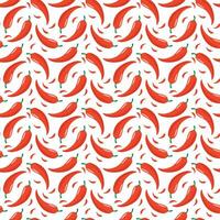 sömlös mönster med röd paprikor på vit bakgrund. vektor illustration.