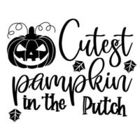 süßester Kürbis in der Patch-Inschrift auf Halloween-Plakat vektor