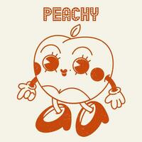 peachy tecknad serie retro häftig illustration skriva ut med rolig slogan för grafisk tee t skjorta eller klistermärke affisch - vektor. vektor illustration