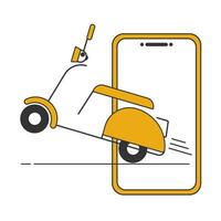 ausdrücken Lieferung Reiten Motorrad Symbol Symbol, flach Design zum Apps und Webseiten, isoliert auf Weiß Hintergrund, Vektor Illustration