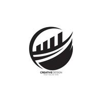 finanziell Anerkennung Reparatur Geschäft Wachstum Statistiken Bar mit Kreis gestalten modern Logo vektor