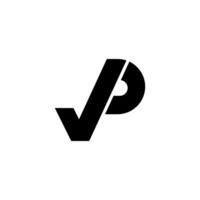 Brief jp oder vp kreativ stilvoll modern Monogramm Typografie Logo vektor