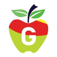 Apfel Brief G Logo Design Vorlage Vektor Bild