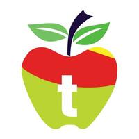 Apfel Brief Logo Design Vorlage Vektor Bild