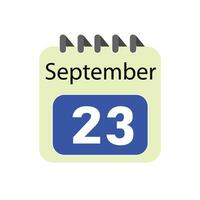 September 23 Täglich Kalender Symbol vektor