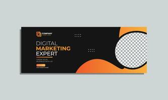 Digital Marketing Agentur Sozial Medien Startseite Banner Design. korporativ Geschäft kreativ Sozial Medien Startseite Banner Post Vorlage vektor