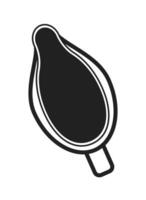 keramisk sås hällare svart och vit 2d tecknad serie objekt. porslin servis. tomat, tranbär dispenser isolerat vektor översikt Artikel. tjänande krydda enfärgad platt fläck illustration