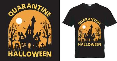 Halloween Typografie Vektor T-Shirt Design. Quarantäne Halloween