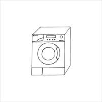 Stoff Unterlegscheibe isoliert auf ein Weiß Hintergrund. handgemalt Waschen Maschine. Vektor Illustration.