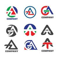 a,az,at,ag brev logotyp företag mall vektor