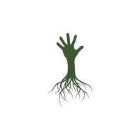 Hand Wurzel Symbol Logo Vorlage Vektor