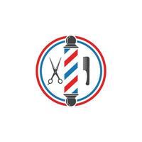 Barbier Geschäft Symbol Logo Vektor Symbol