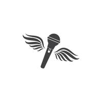 Mikrofon Symbol Logo von Karaoke und Musical Vektor Illustration Design