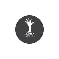 Hand Wurzel Symbol Logo Vorlage Vektor