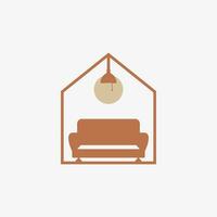 minimalistisk möbel logotyp design vektor för Hem interiör med kreativ begrepp