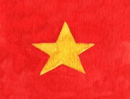 akvarell flagga i Vietnam. vektor