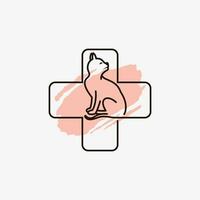 sällskapsdjur klinik logotyp design med hund katt ikon logotyp och kreativ element begrepp vektor