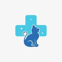 Haustier Klinik Logo Design mit Hund Katze Symbol Logo und kreativ Element Konzept vektor