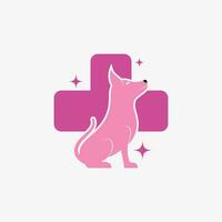 Haustier Klinik Logo Design mit Hund Katze Symbol Logo und kreativ Element Konzept vektor