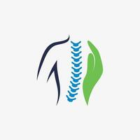 Chiropraktik Logo Design Vektor Wirbelsäule Rückgrat Symbol Logo mit kreativ Element Konzept