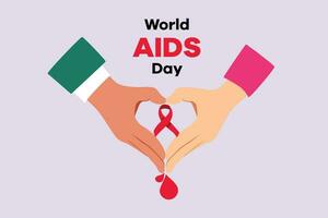 Welt AIDS Tag Konzept. AIDS Bewusstsein Symbol Design zum Poster, Banner, T-Shirt. farbig eben Vektor Illustration isoliert.