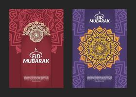 Eid Mubarak Mandala Muster Flyer Design vektor